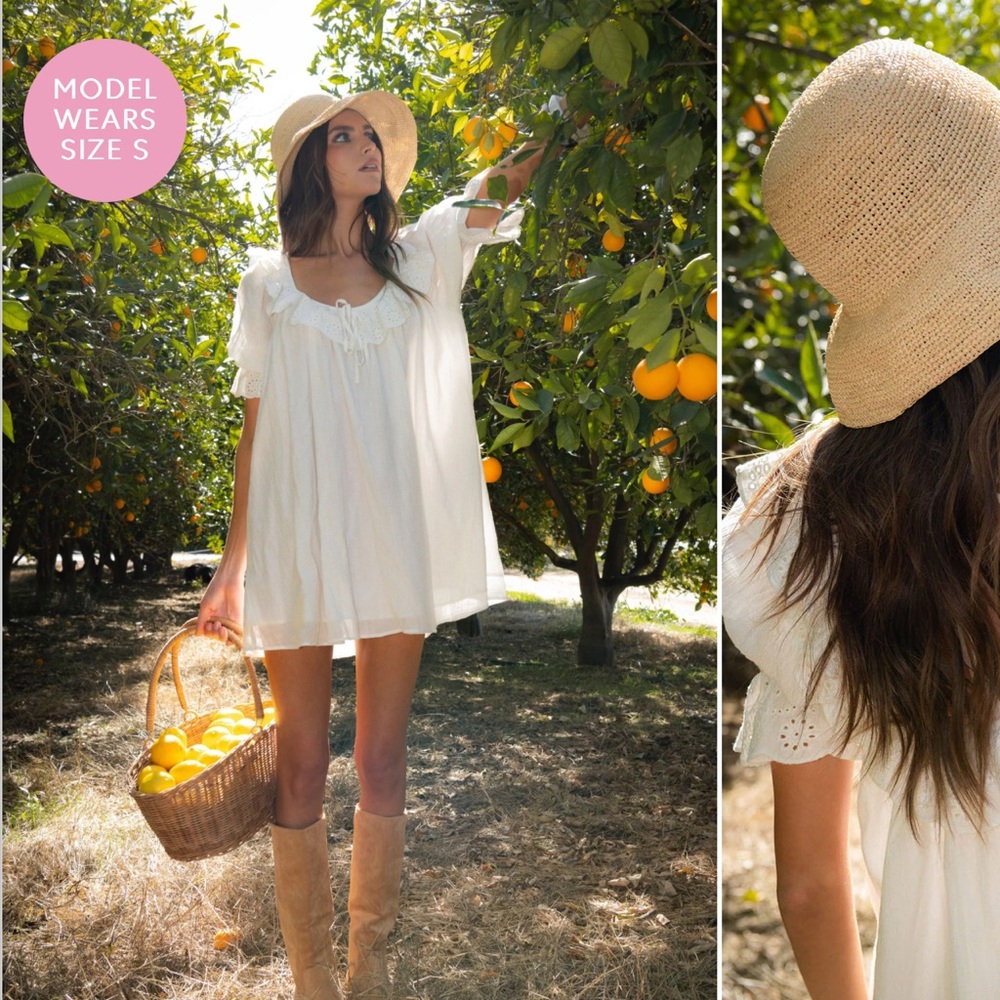 Show Me Your MuMu Ivory Eyelet Dress